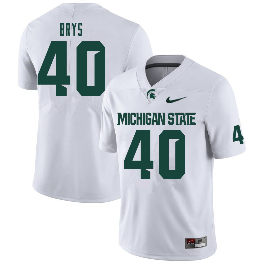 Men #40 Jonathan Brys Michigan State Spartans College Football Jerseys Sale-White